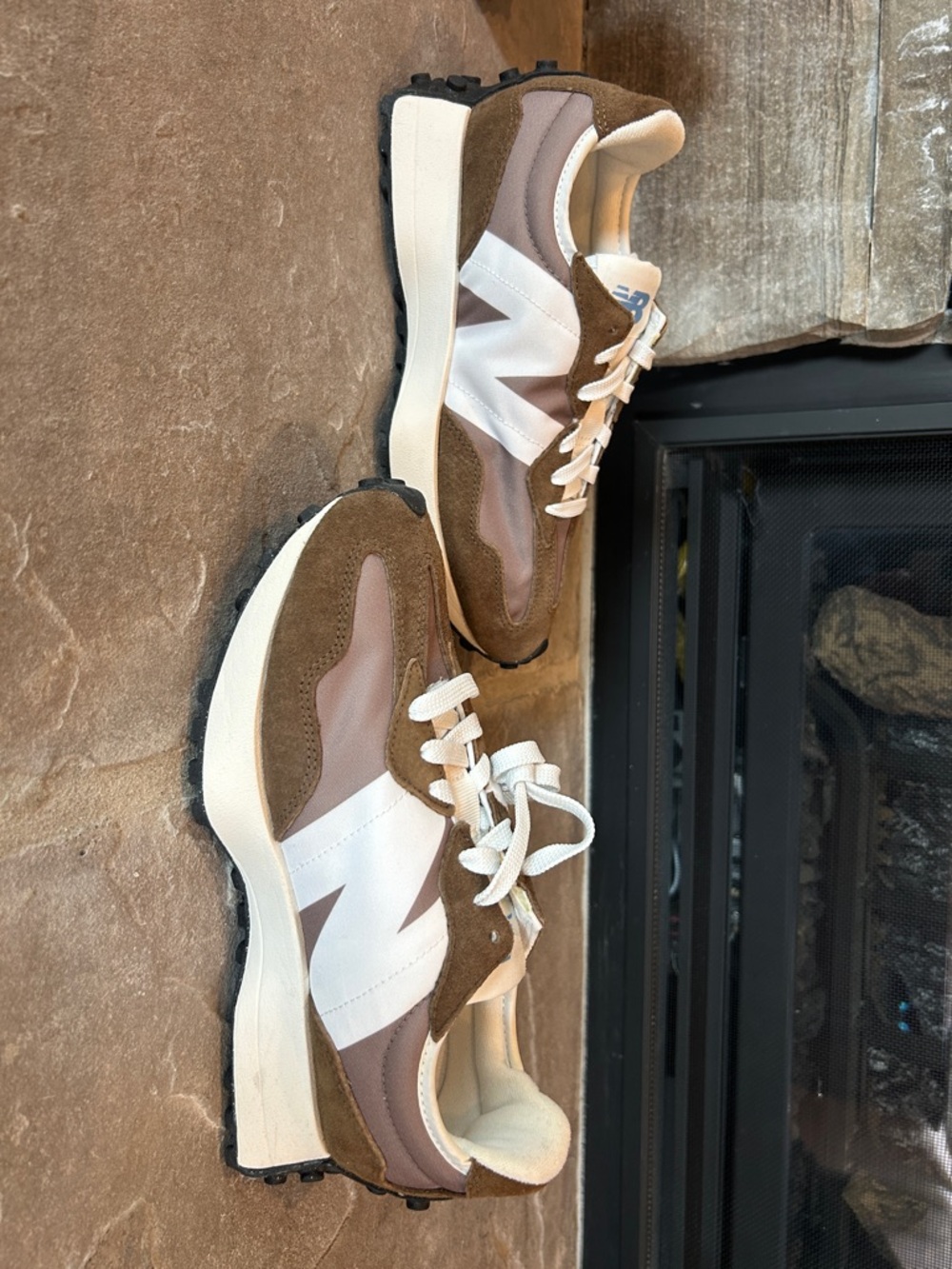 New Balance Brown, Tan & White Retro-Style Sneakers